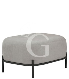 POUF / Sitzhocker / Schemel "PONNY", lackiertes Metall, Stoffbezug