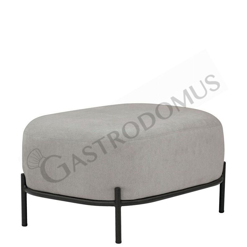 POUF / Sitzhocker / Schemel "PONNY", lackiertes Metall, Stoffbezug