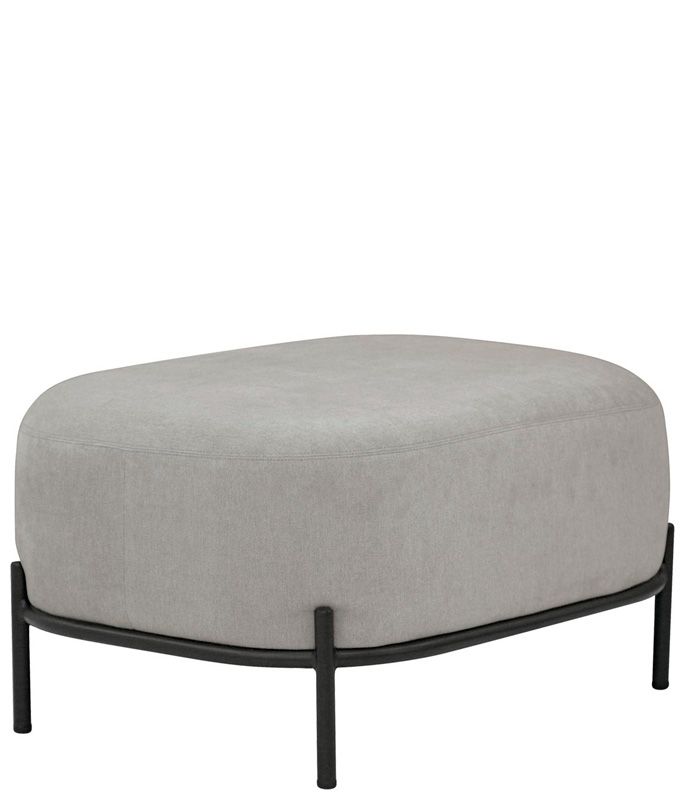 POUF / Sitzhocker / Schemel "PONNY", lackiertes Metall, Stoffbezug