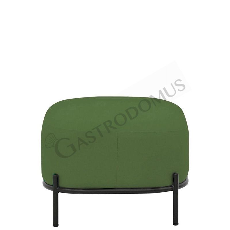 POUF / Sitzhocker / Schemel "PONNY", lackiertes Metall, Stoffbezug