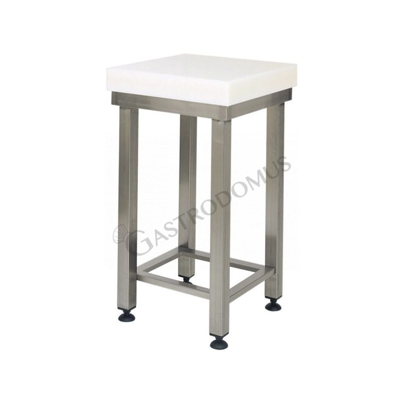 Hackblock, Polyethylen, mit Untergestell, B 500 mm x T 500 mm x H 880 mm
