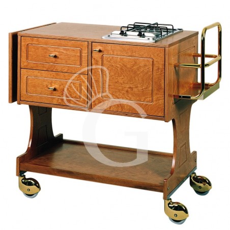 Flambierwagen, 1 Kochstelle, B 1450 mm x T 580 mm x H 910 mm Flambierwagen, 1 Kochstelle, B 1450 mm x T 580 mm x H 910 mm