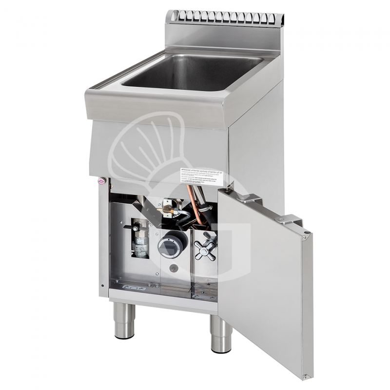 Profi Gas-Nudelkocher, 1 Becken (40 Liter) mit Schrank (B 400 mm x T 700 mm x H 850 mm)