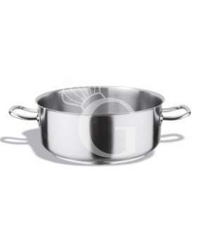 Kasserolle / Kochtopf (8,4 Liter), Edelstahl, niedrig, Ø 300 mm, H 120 mm