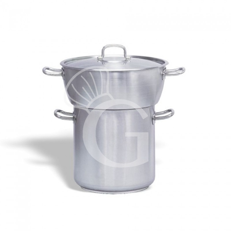 Couscous-Topf mit Deckel (40/50 Liter), Edelstahl, gewölbt, Ø 500/400 mm, H 250/400 mm