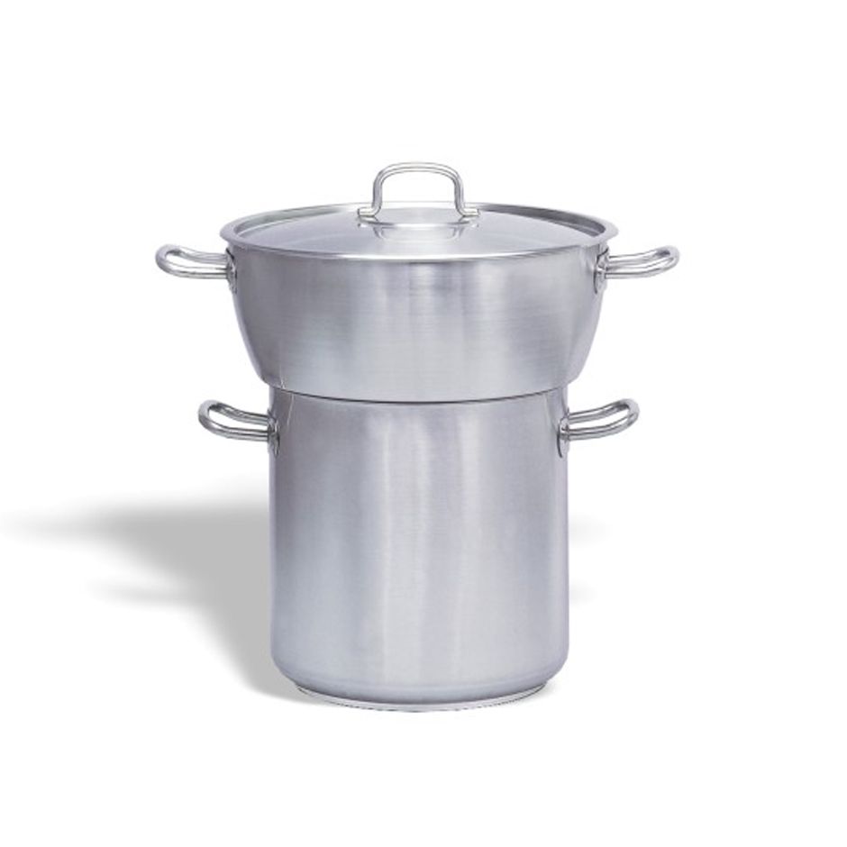 Couscous-Topf mit Deckel (40/50 Liter), Edelstahl, gewölbt, Ø 500/400 mm, H 250/400 mm