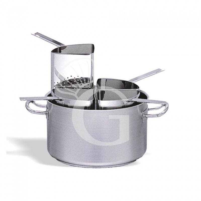 Pastatopf mit 4 Siebeinsätzen (31,4 Liter), Edelstahl,  Ø 400 mm, H 250 mm