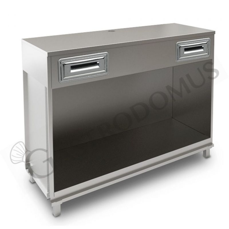Kaffee Unterschrank, Edelstahl-Arbeitsplatte, B 1500 mm x T 550 mm x H 1140 mm Kaffee Unterschrank, Edelstahl-Arbeitsplatte, B 1500 mm x T 550 mm x H 1140 mm