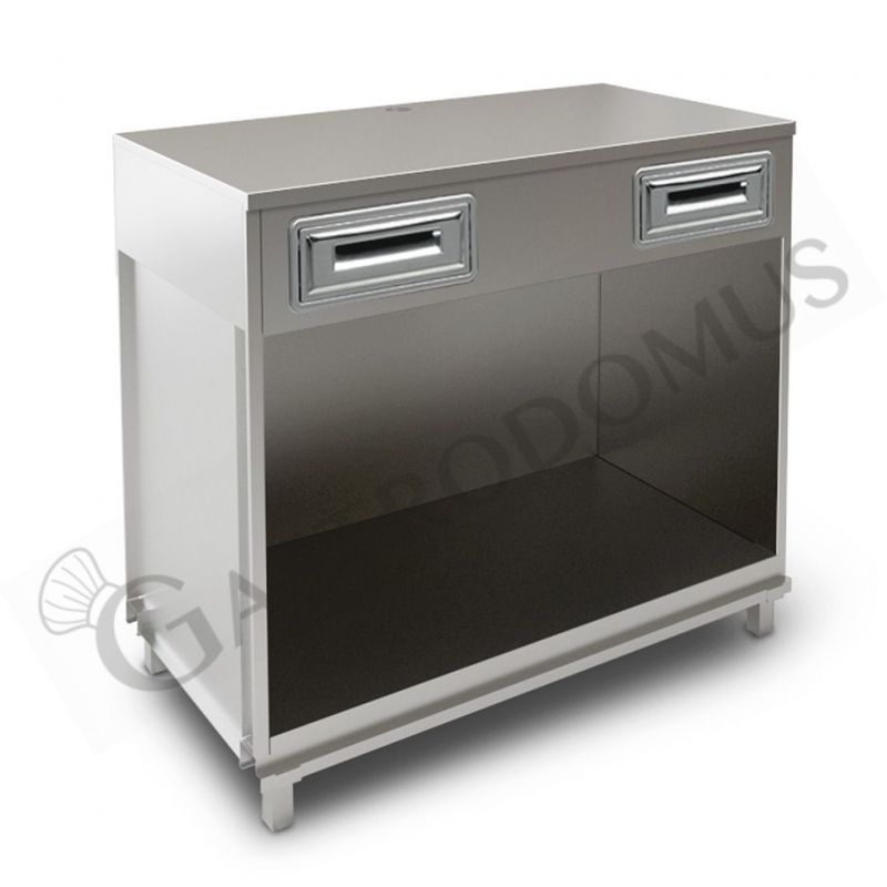 Kaffee Unterschrank, Edelstahl-Arbeitsplatte, B 1250 mm x T 670 mm x H 1140 mm Kaffee Unterschrank, Edelstahl-Arbeitsplatte, B 1250 mm x T 670 mm x H 1140 mm