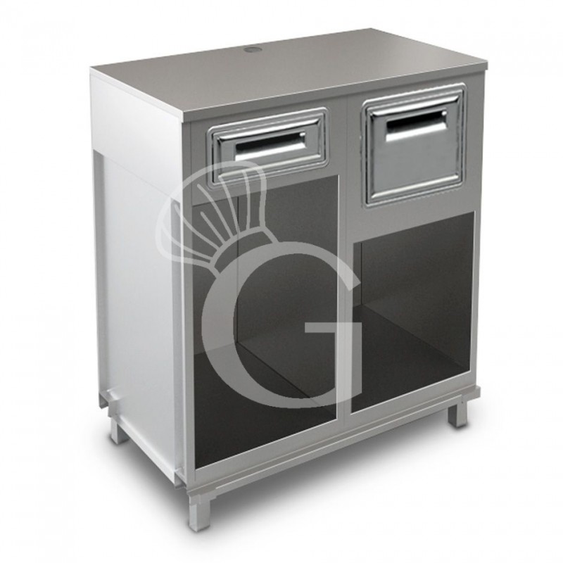 Kaffee Unterschrank, Edelstahl-Arbeitsplatte, Schublade, Kaffeesatz-Behälter/Abklopfkasten, B 1000 mm x T 550 mm x H 1140 mm Kaffee Unterschrank, Edelstahl-Arbeitsplatte, Schublade, Kaffeesatz-Behälter/Abklopfkasten, B 1000 mm x T 550 mm x H 1140 mm