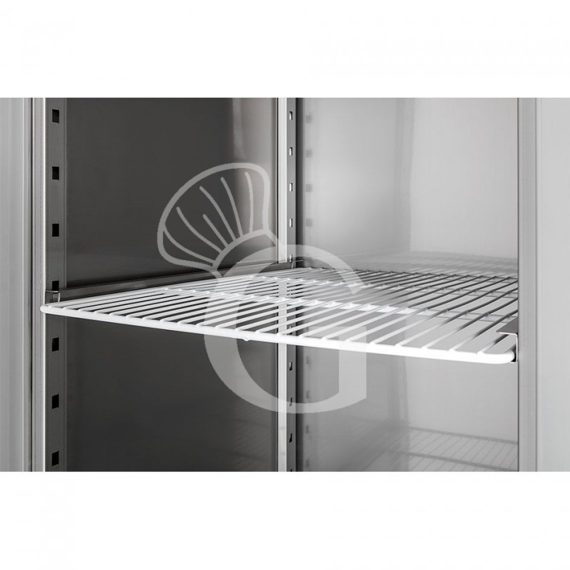 Kühlschrank (700 Liter), Edelstahl, Umluftkühlung, Glastür, Temperatur -2°C /+10°C - Kühlschrankgitter