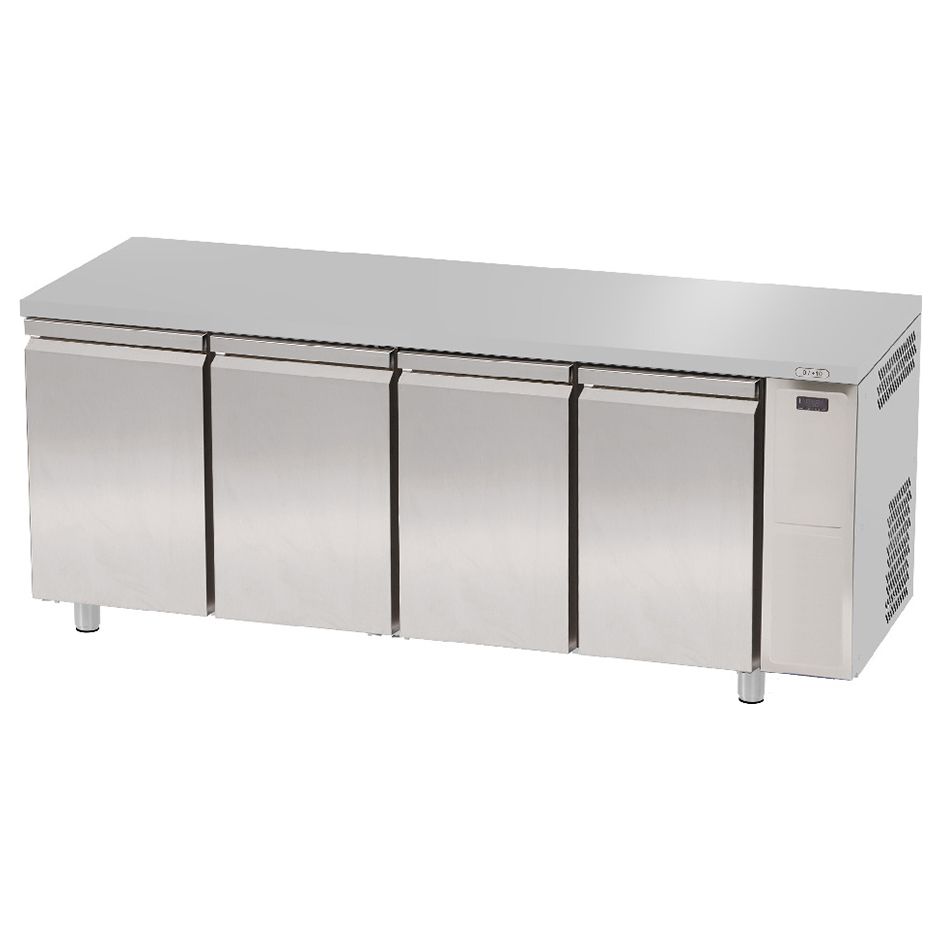 Kühltisch, 4 Türen, Tiefe 700 mm, 0°C/+10°C, externer Motor, Energieklasse D