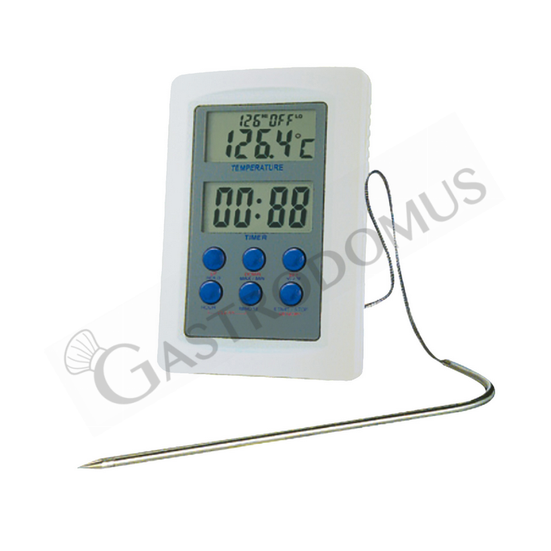 Ofenhermometer mit Zeitschaltuhr, Alarm und Sonde, B 110 mm X T 75 mm X H 15 mm