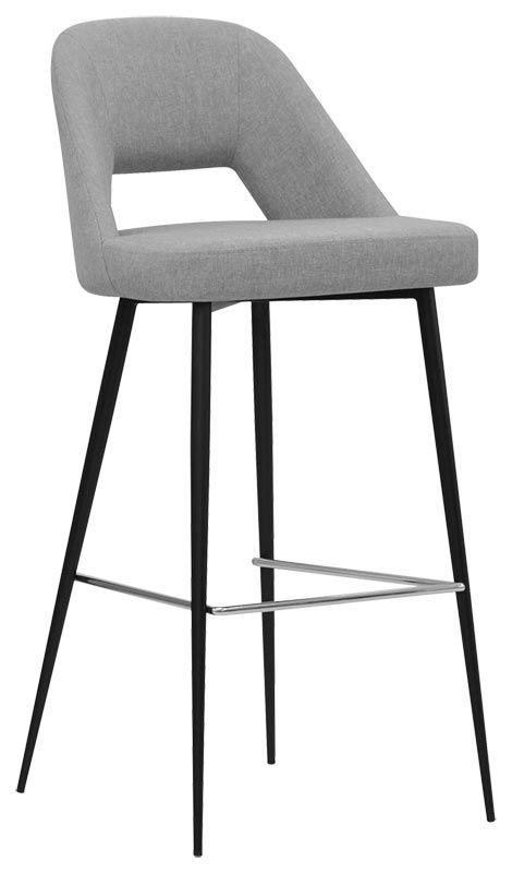Barhocker "CRYSTAL", lackiertes Metall, Stoff- oder Kunstlederbezug