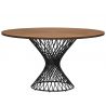 Tisch, rund, Innenbereich, lackiertes Metall, funierte MDF-Tischplatte, Ø 1370 mm