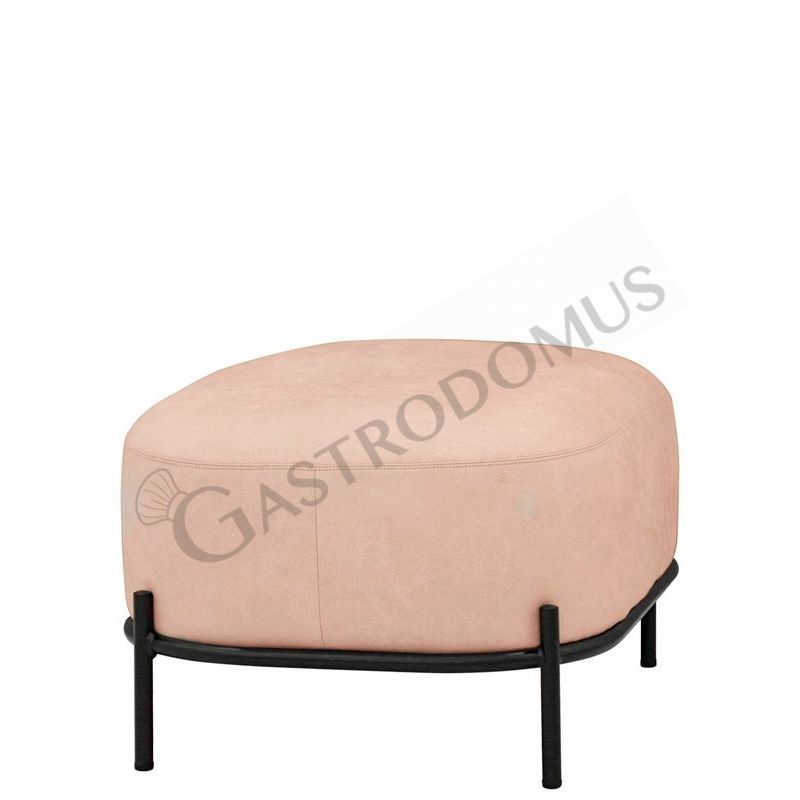 POUF / Sitzhocker / Schemel "PONNY", lackiertes Metall, Stoffbezug