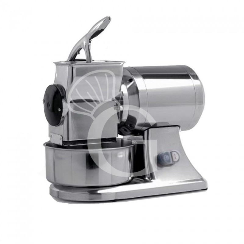 Professionelle Käsereibe, einphasig, Motorbremse, Reibwalze aus Edelstahl, 70kg/h, B 540 mm x T 220 mm x H 380
