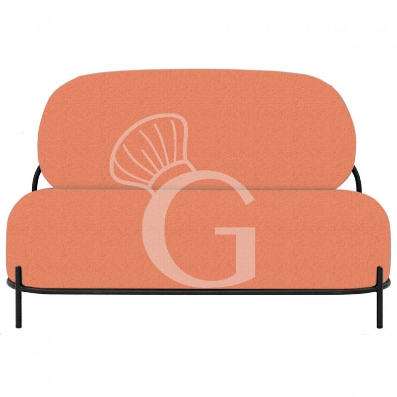 Sofa / Couch "PONNY", lackiertes Metall, Stoffbezug