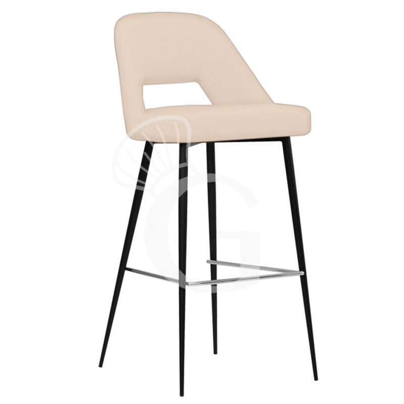Barhocker "CRYSTAL", lackiertes Metall, Stoff- oder Kunstlederbezug