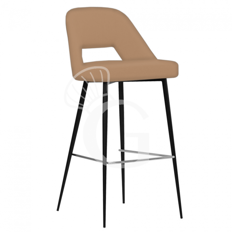 Barhocker "CRYSTAL", lackiertes Metall, Stoff- oder Kunstlederbezug