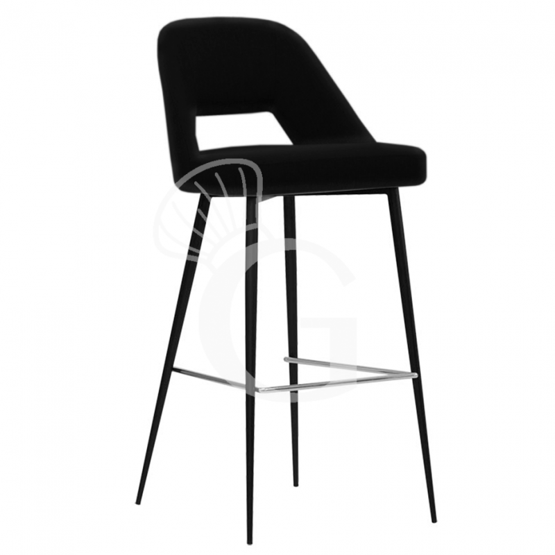 Barhocker "CRYSTAL", lackiertes Metall, Stoff- oder Kunstlederbezug