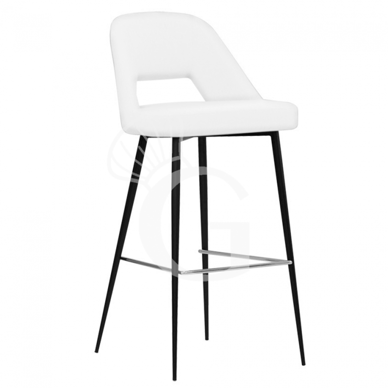Barhocker "CRYSTAL", lackiertes Metall, Stoff- oder Kunstlederbezug