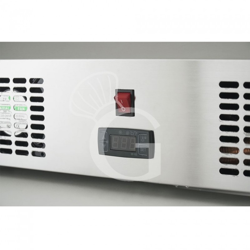 Tischkühlvitrine für Fisch, Fassungsvermögen 128 L , Betriebstemperatur +2°C/ +12°C