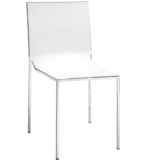 Sessel "CORA", verchromter Stahl, Sitzfläche in Polypropylen