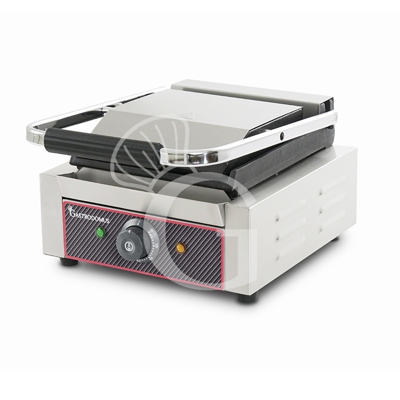 Kontaktgrill, glatte Grillplatte aus Gusseisen, B 130 mm x T 380 mm x H 210/520 mm