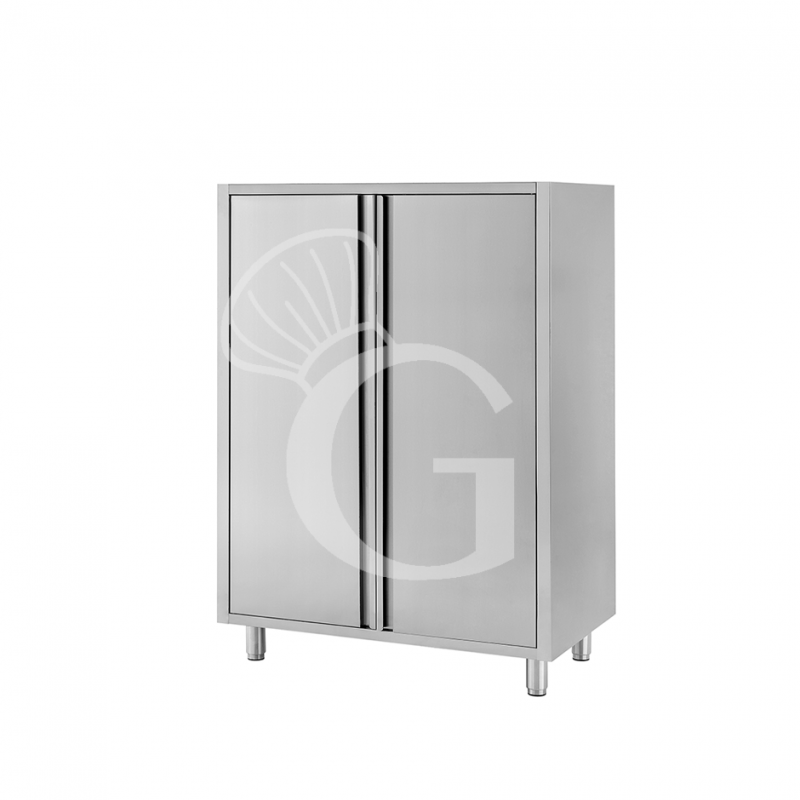 Edelstahl Universalschrank, 2 Flügeltüren, 2 Einlegeböden, B 800 mm x T 500 mm x H 1500 mm