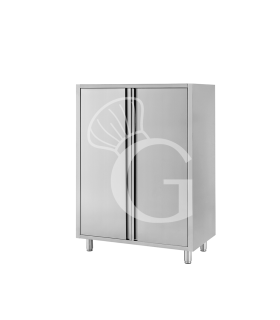 Edelstahl Mehrzweckschrank, 2 Flügeltüren, 2 Einlegeböden, B 800 mm x T 600 mm x H 1500 mm