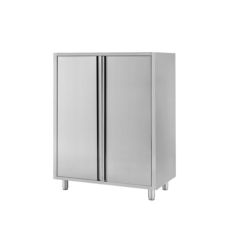 Edelstahl Mehrzweckschrank, 2 Flügeltüren, 2 Einlegeböden, B 1000 mm x T 500 mm x H 1500 mm