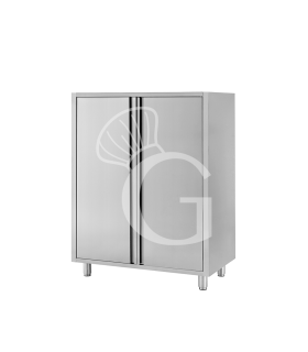 Edelstahl Universalschrank, 2 Flügeltüren, 2 Einlegeböden, B 1000 mm x T 600 mm x H 1500 mm