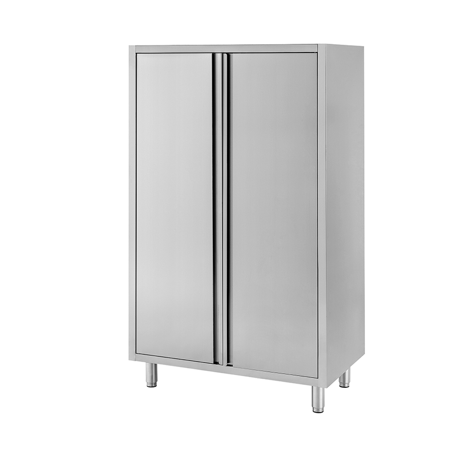 Edelstahl Hochschrank, 2 Flügeltüren, 3 Einlegeböden, B 800 mm x T 600 mm x H 1800 mm