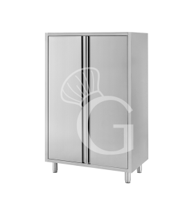 Edelstahl Hochschrank, 2 Flügeltüren, 3 Einlegeböden, B 1000 mm x T 500 mm x H 1800 mm