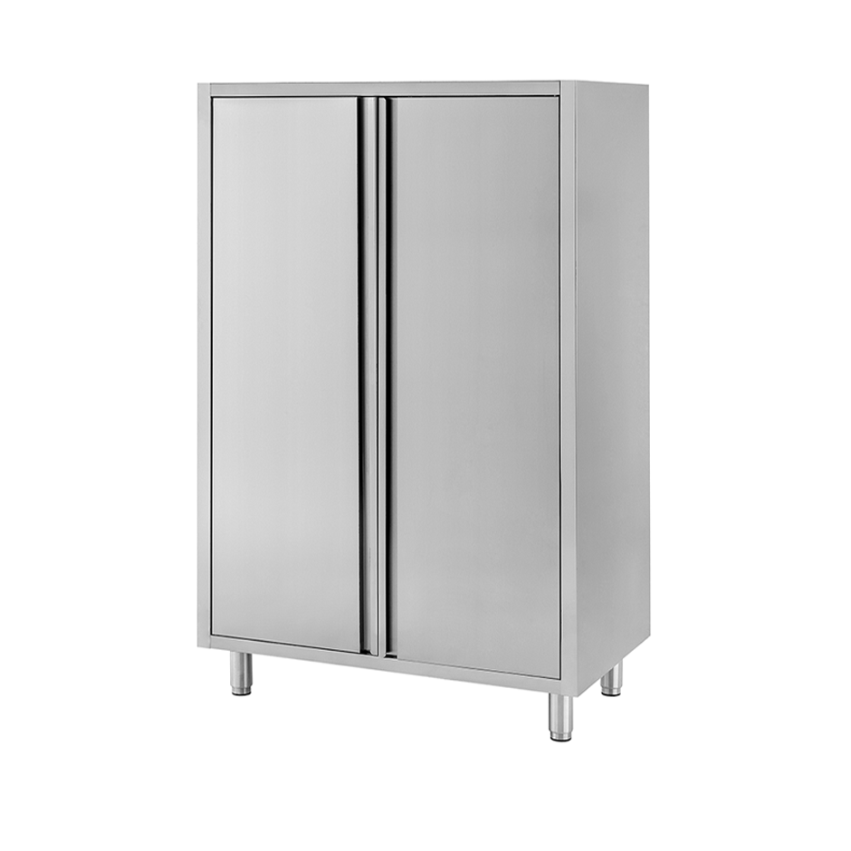 Edelstahl Hochschrank, 2 Flügeltüren, 3 Einlegeböden, B 1000 mm x T 500 mm x H 1800 mm