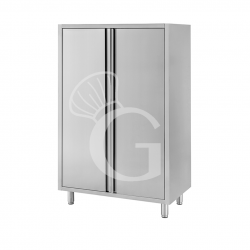 Edelstahl Hochschrank, 2 Flügeltüren, 3 Einlegeböden, B 1000 mm x T 600 mm x H 1800 mm