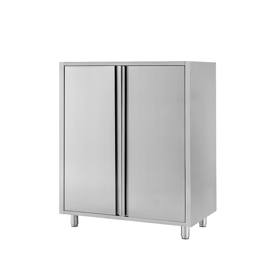Edelstahl Mehrzweckschrank, 2 Flügeltüren, 2 Einlegeböden, B 1200 mm x T 600 mm x H 1500 mm