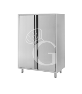 Edelstahl Hochschrank, 2 Flügeltüren, 3 Einlegeböden, B 1200 mm x T 700 mm x H 1800 mm
