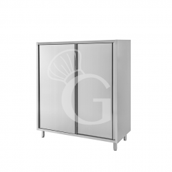 Edelstahl Universalschrank, 2 Schiebetüren, 2 Einlegeböden, B 1200 mm x T 500 mm x H 1500 mm