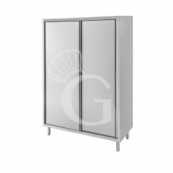 Edelstahl Universalschrank, 2 Schiebetüren, 3 Einlegeböden, B 1000 mm x T 600 mm x H 1800 mm