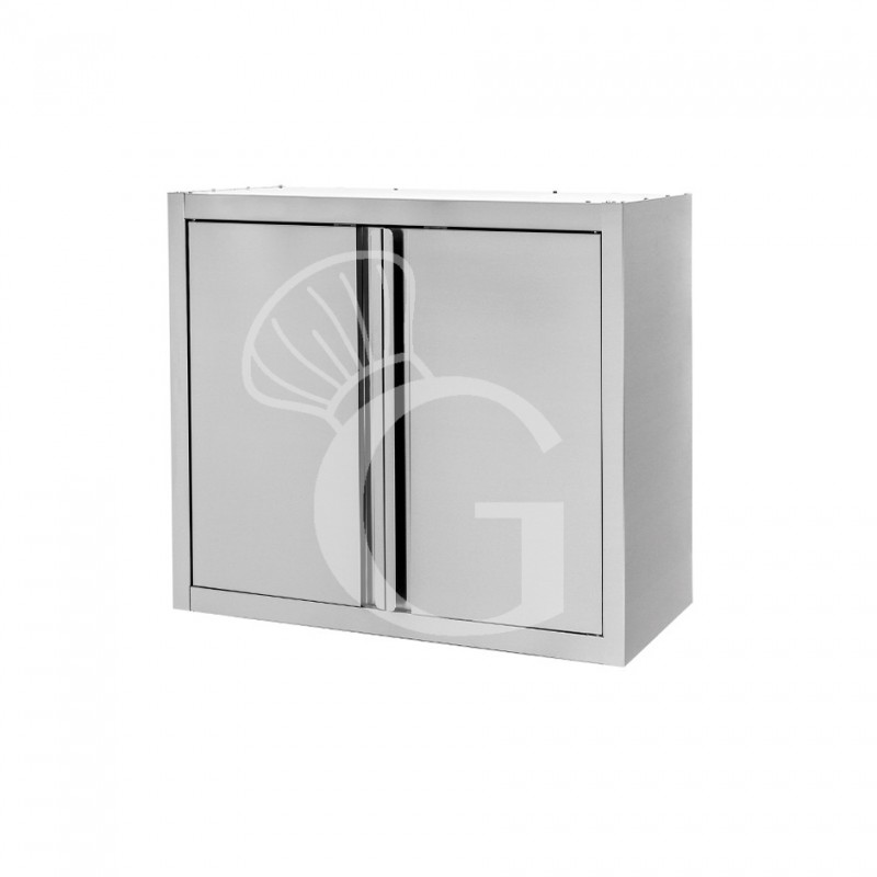 Wandhängeschrank, Edelstahl, 2 Flügeltüren, 2 Zwischenböden, B 800 mm x T 400 mm x H 1000 mm