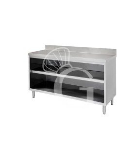 Offener Edelstahltisch 2 Regalböden Aufsatz B 1300 mm x T 600 mm x H 950 mm