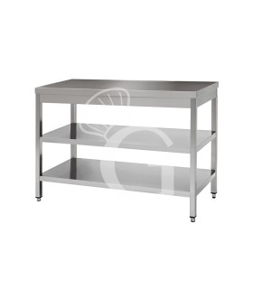 Edelstahltisch 2 Regalböden B 1700 mm x T 700 mm x H 850 mm
