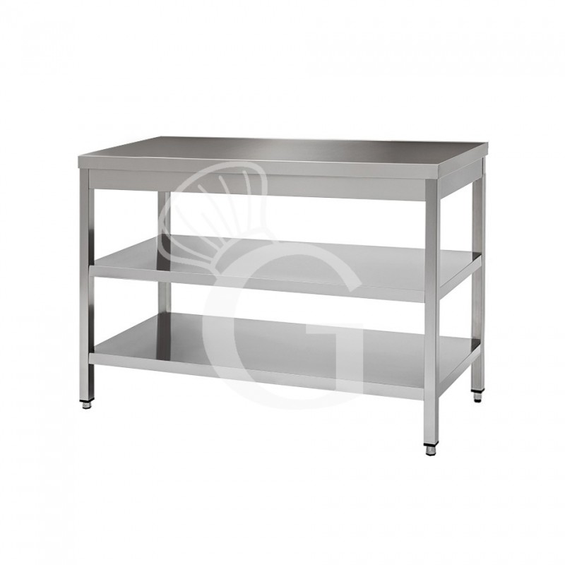 Edelstahltisch 2 Regalböden B 1700 mm x T 700 mm x H 850 mm