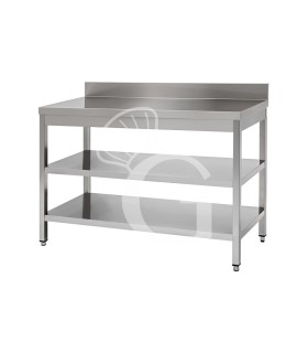 Edelstahltisch 2 Regalböden Aufsatz B 1800 mm x T 700 mm x H 950 mm