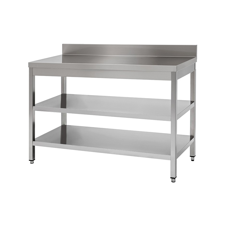 Edelstahltisch 2 Regalböden Aufsatz B 1800 mm x T 700 mm x H 950 mm