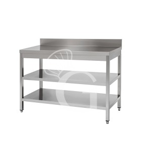Edelstahltisch 2 Regalböden Aufsatz B 1700 mm x T 800 mm x H 950 mm
