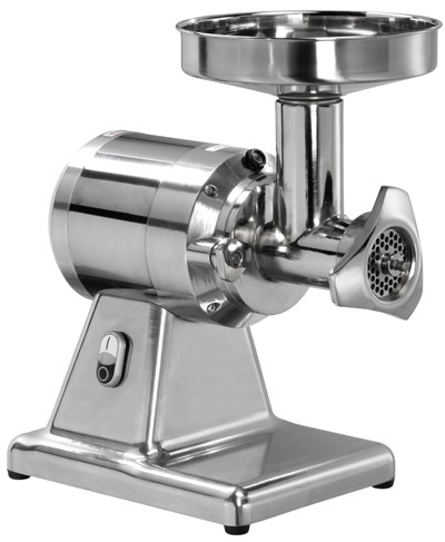 Einphasiger Fleischwolf mit Zerkleinerungseinheit aus Edelstahl 160 kg/h - B 400 mm x T 290 mm x H 510 mm