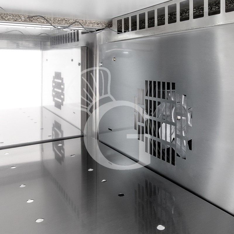 Beheizte Tisch aus Edelstahl mit Schiebetüren B 1200 mm x T 700 mm x H 850 mm